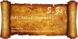 Sófalvi Zsanett névjegykártya